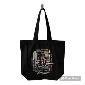 NWOT Broadway-themed Black Cotton Canvas Tote Bag
